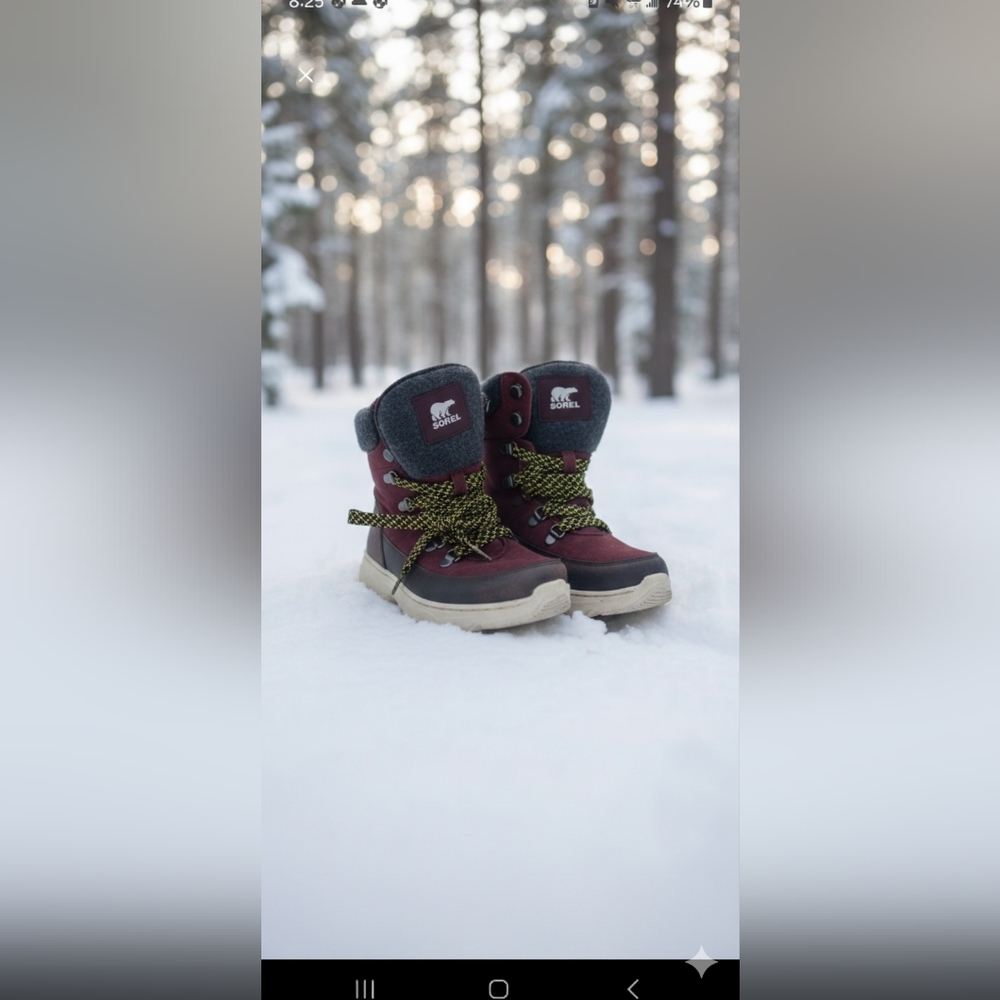 Sorel Burgundy and Black Winter Boots